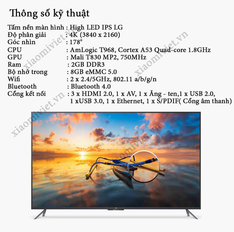 Tivi Thông Minh Xiaomi Mi TV3s 60inch