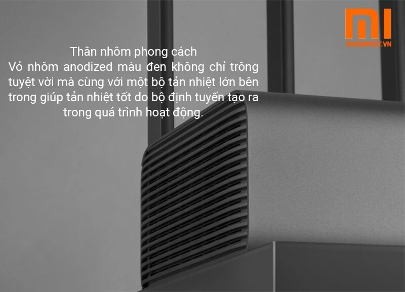 Bộ Phát Sóng Router Xiaomi WiFi 3 PRO thiết kế thân nhôm chắc chắn