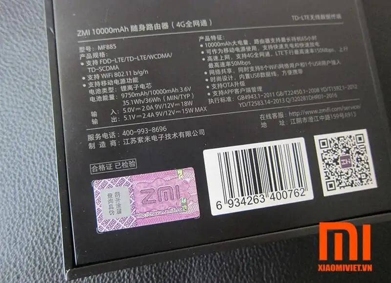 bộ phát sóng wifi 3g 4g ZMI WIFI MF855