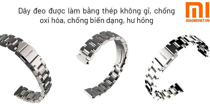 Dây Thay Thế Bằng Kim Loại Cho MiBand2 Mijoas Plus Chất liệu thép không gỉ, bóng bẩy