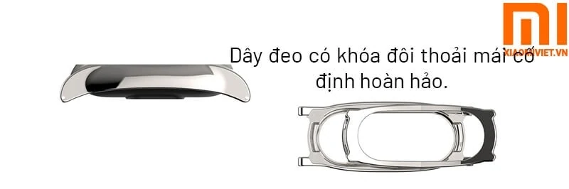 Dây Thay Thế Bằng Kim Loại Cho MiBand2 Mijoas Plus Khóa cài chắc chắn