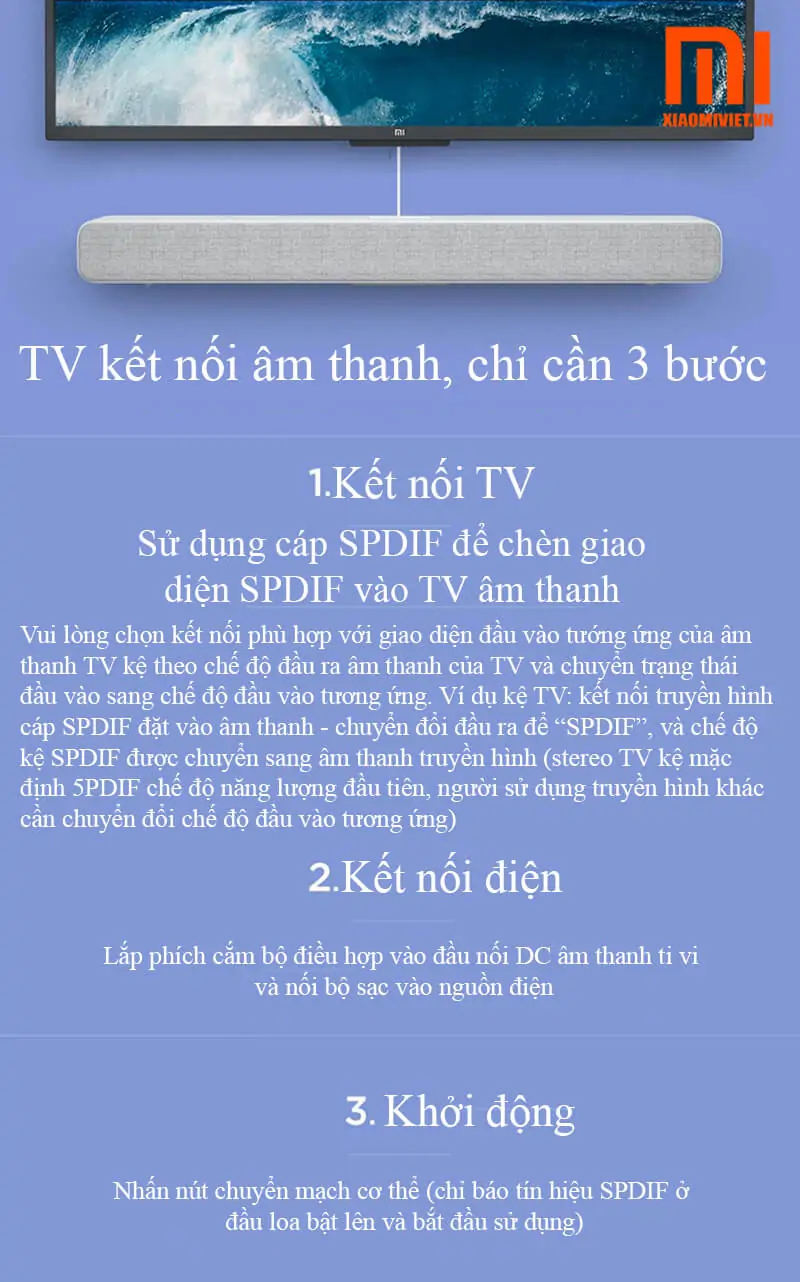 Loa Sound Bar Xiaomi 8 Kênh cho Tivi