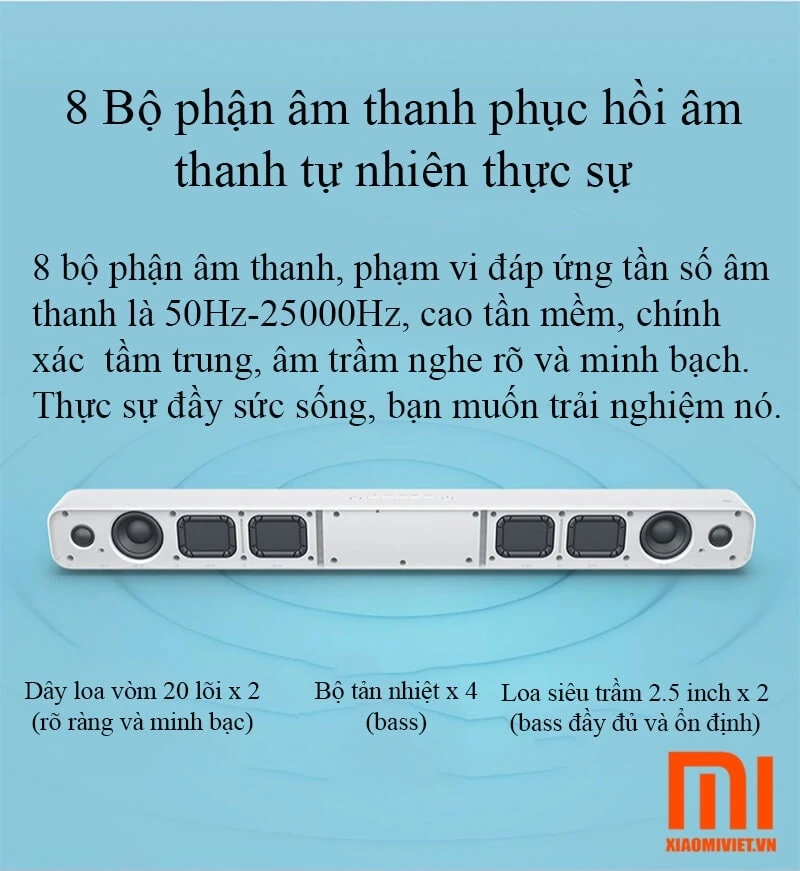 Loa Sound Bar Xiaomi 8 Kênh cho Tivi