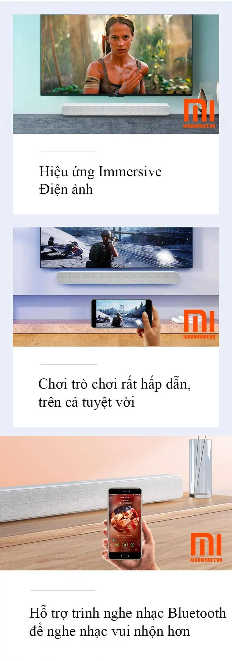 Loa Sound Bar Xiaomi 8 Kênh cho Tivi