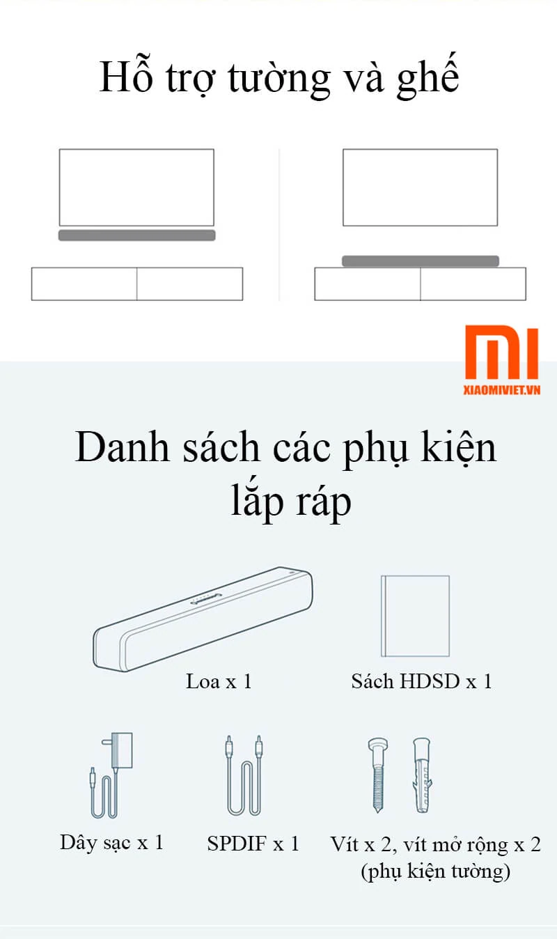 Loa Sound Bar Xiaomi 8 Kênh cho Tivi