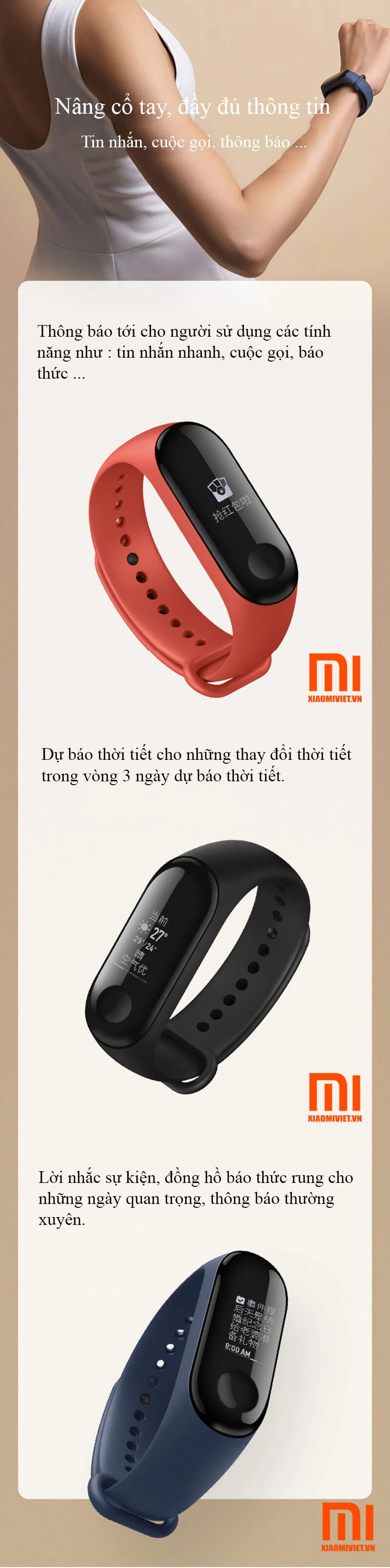 tính năng nâng cổ tay hiển thị thông tin