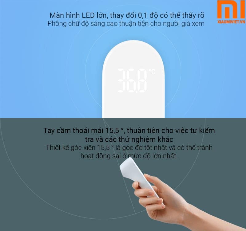 Nhiệt kế Xiaomi iHealth màn hình led lớn cùng với tay cầm thoải mái dễ thao tác