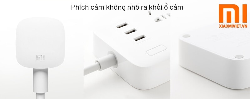 Ổ cắm điện Xiaomi 6 cổng và 3 cổng USB - NRB4025CN Phích cắm không nhô ra khỏi ổ cắm