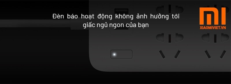 Ổ cắm điện Xiaomi 6 cổng và 3 cổng USB - NRB4025CN Đèn báo hoạt động không ảnh hưởng tới giấc ngủ ngon của bạn