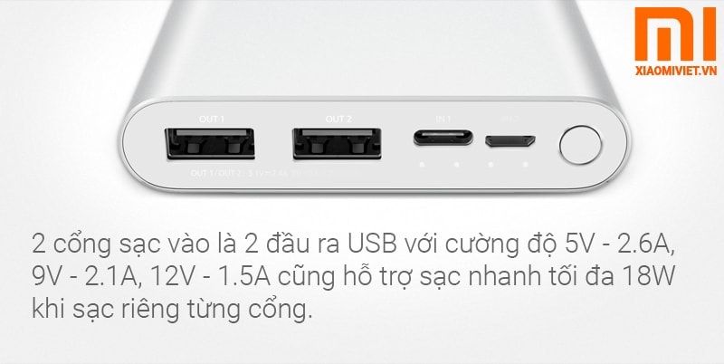 Pin sạc dự phòng Xiaomi 10000mah Gen 3 - Chính Hãng - 2022 Pin sạc dự phòng Xiaomi 10000mAh Gen 3 (2019)