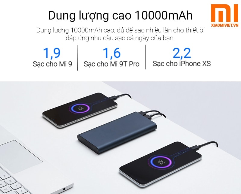 Pin sạc dự phòng Xiaomi 10000mah Gen 3 - Chính Hãng - 2022 Pin sạc dự phòng Xiaomi 10000mAh Gen 3 (2019)