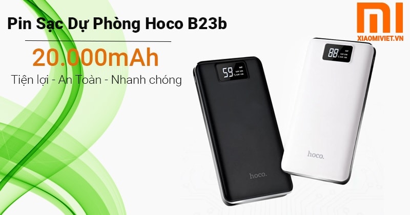Sạc pin dự phòng Hoco 20000mAh Pin sạc dự phòng 3 cổng sạc Hoco B23B 20000mAh