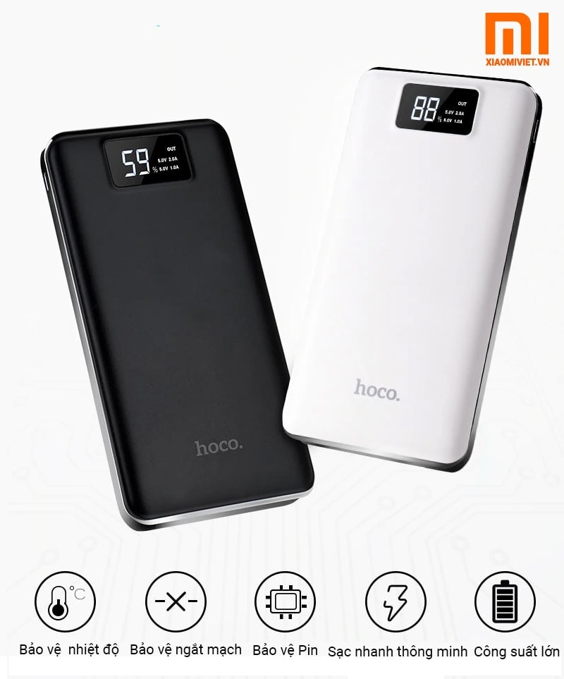 Sạc pin dự phòng Hoco 20000mAh Pin sạc dự phòng 3 cổng sạc Hoco B23B 20000mAh