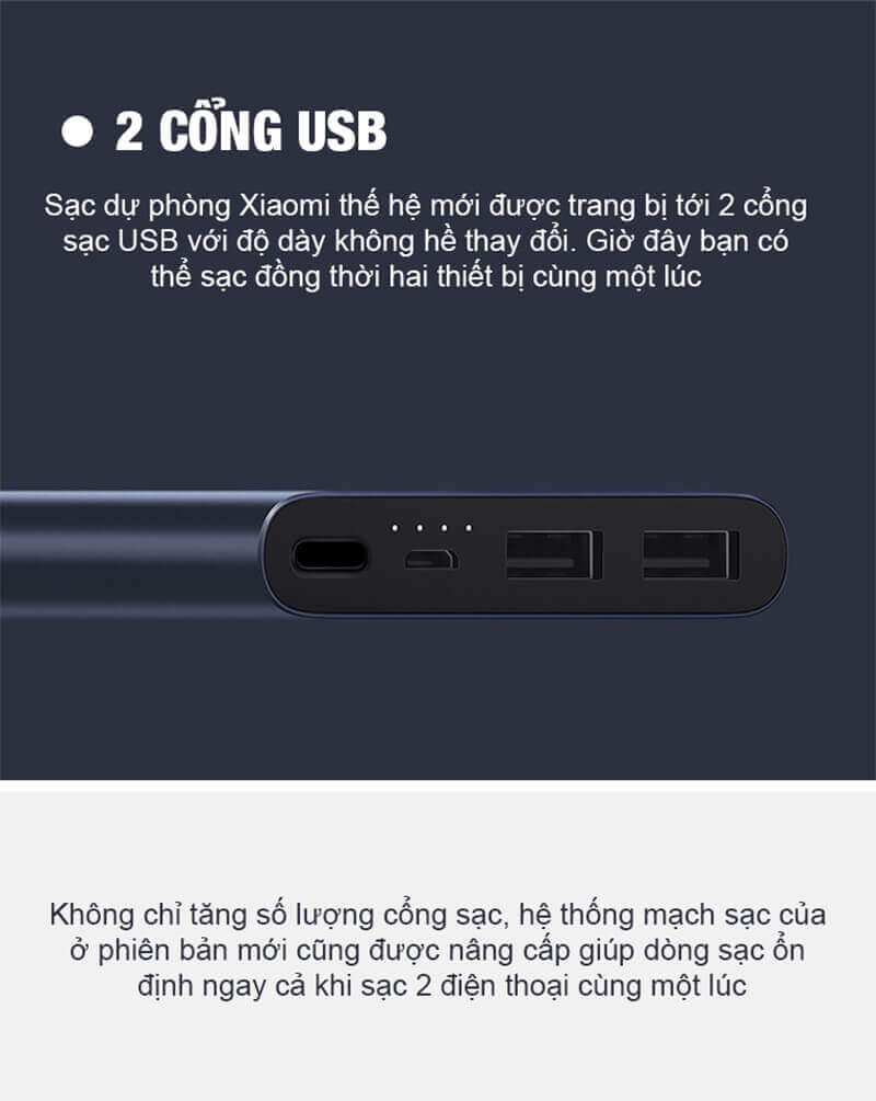 Sạc Dự Phòng Xiaomi 10000mAh Gen 2 Sạc Dự Phòng Xiaomi 10000mAh Gen 2
