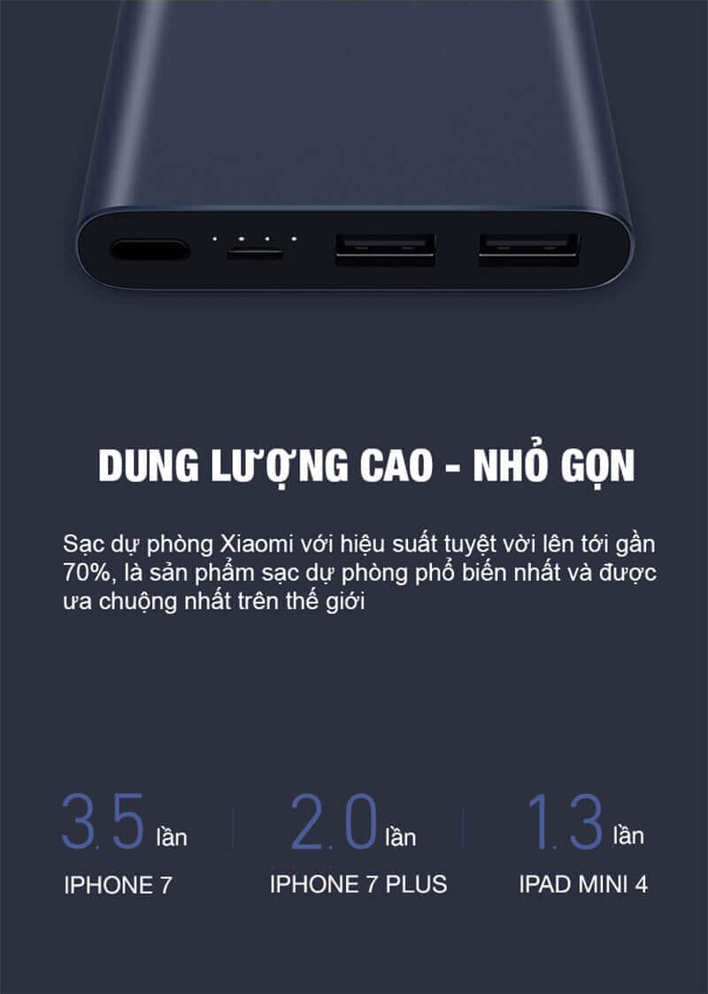 Sạc Dự Phòng Xiaomi 10000mAh Gen 2 Sạc Dự Phòng Xiaomi 10000mAh Gen 2