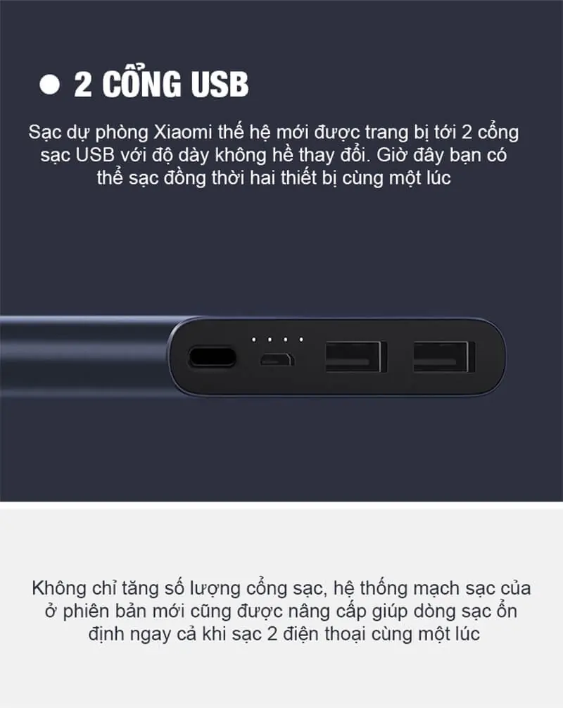 Sạc Dự Phòng Xiaomi 10000mah Gen 2S 2018