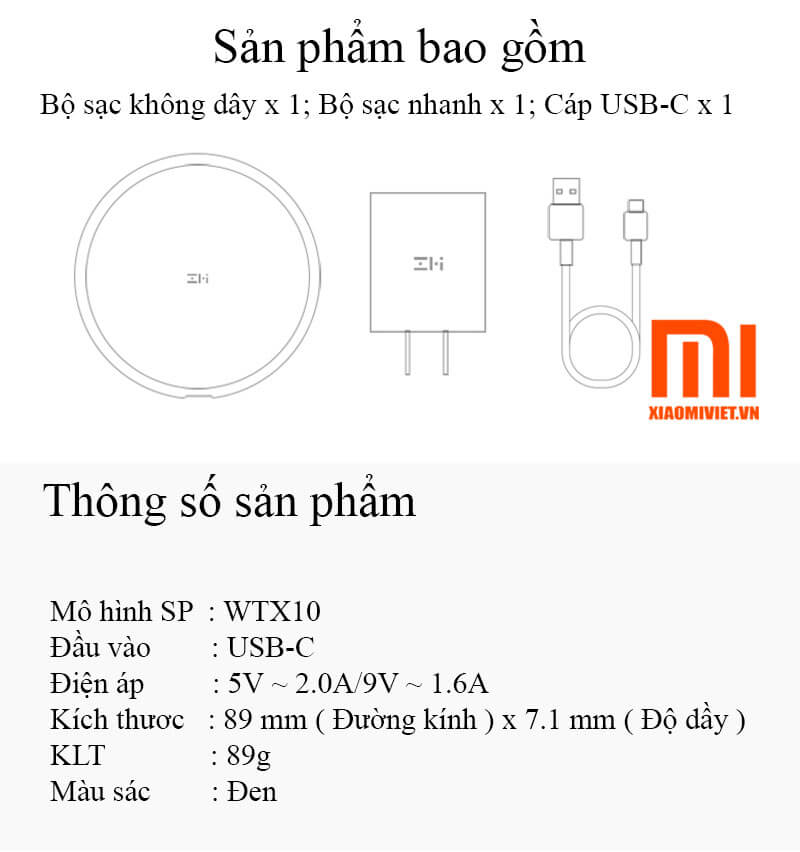 Sạc Không Dây Xiaomi ZMI WXT10
