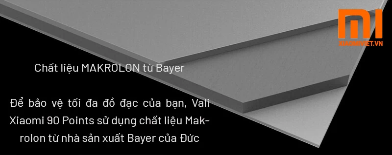 Vali Xiaomi 24-inch Chất liệu MAKROLON từ Bayer