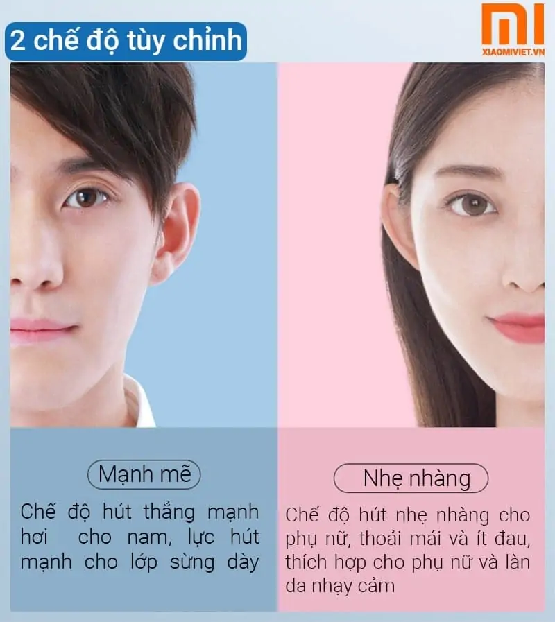 2 chế độ hút tùy chọn