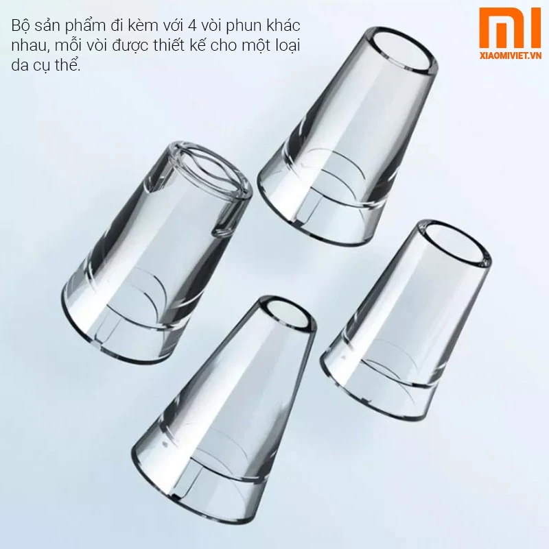 bộ sản phẩm đi kèm với 4 đầu vòi hút