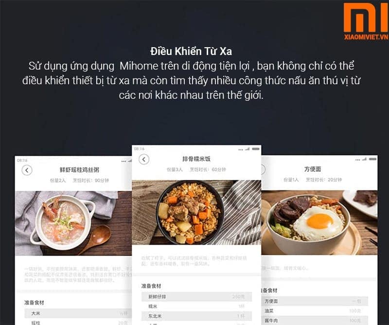 nồi cơm điện xiaomi điều khiển từ xa