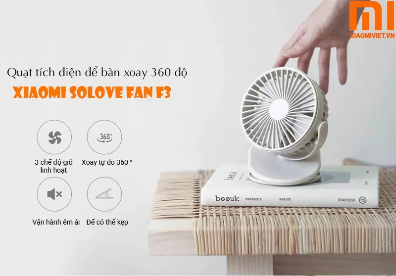 Quạt Điện Mini Xiaomi Xoay 360 Độ Solove F3