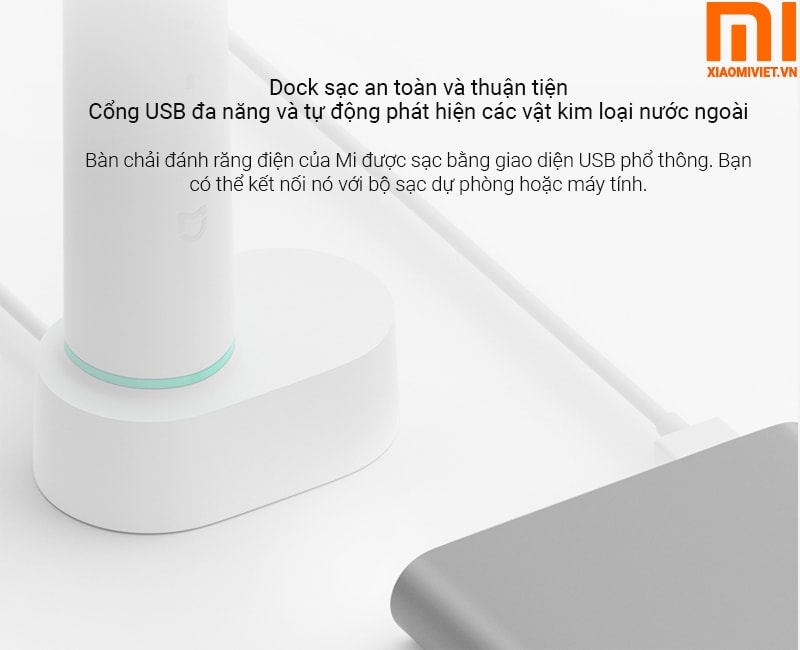 Bàn Chải Đánh Răng Điện Xiaomi Mi Electric dock sạc an toàn