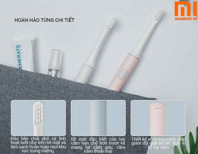 Bàn Chải Đánh Răng Điện Xiaomi Mijia T100 Vật liệu cao cấp an toàn