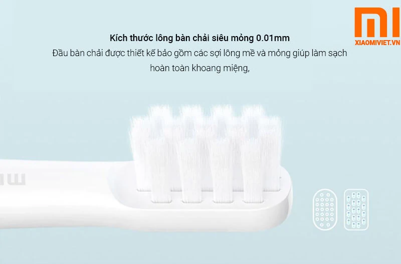 kích thước lông bài chải siêu mỏng mật độ dày