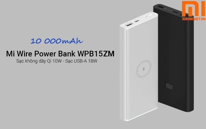 Pin Sạc Dự Phòng Không Dây Xiaomi 10W Wireless Power Bank 10000 sạc dự phòng không dây tiện lợi