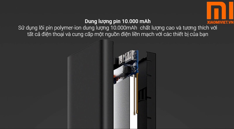 Pin Sạc Dự Phòng Không Dây Xiaomi 10W Wireless Power Bank 10000 dung lượng pin khủng 10000mah