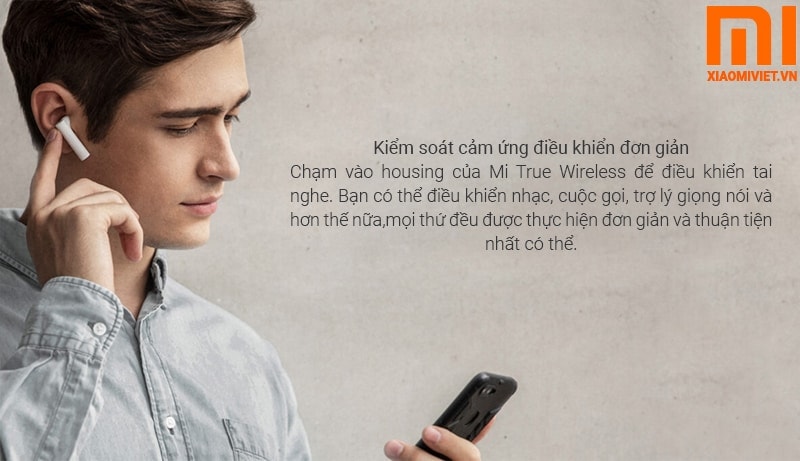 Tai Nghe Không Dây Mi True Wireless Earphones 2 kiểm soát điều khiển đơn giản