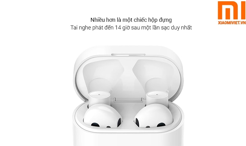 Tai Nghe Không Dây Mi True Wireless Earphones 2 thời gian sử dụng lên đến 14 giờ
