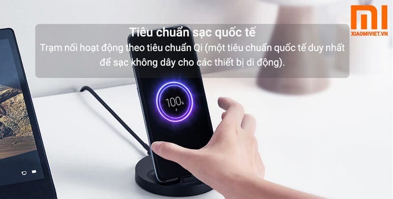 Đế Sạc Nhanh Không Dây Xiaomi 20W tiêu chuẩn sạc qi quốc tế