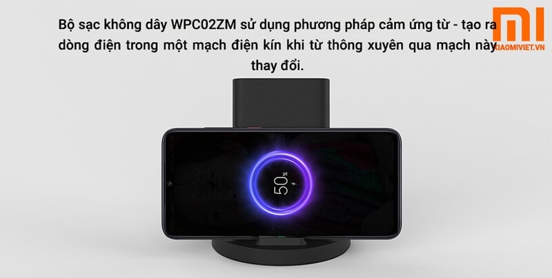 Đế Sạc Nhanh Không Dây Xiaomi 20W phương pháp cảm ứng từ