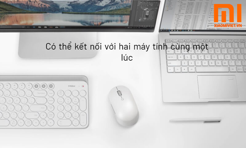 Chuột không dây Xiaomi Mi Dual Mode Silent Edition Có thể kết nối với hai máy tính cùng một lúc
