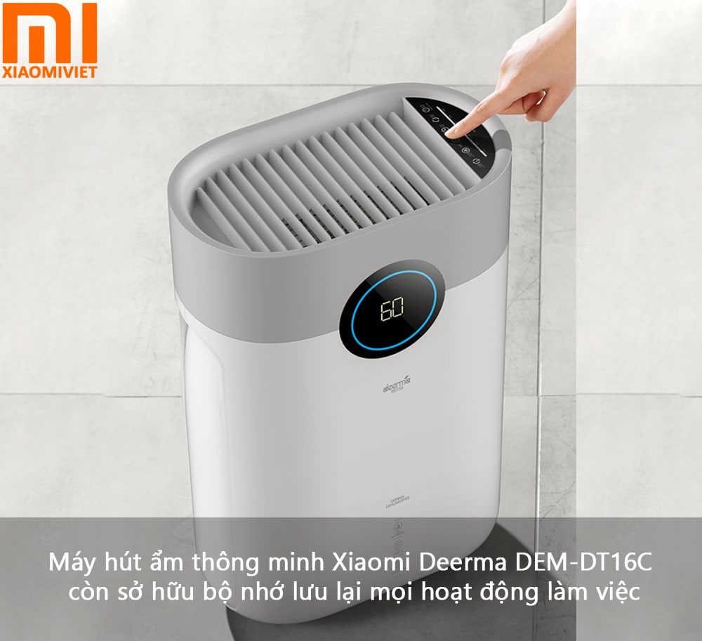 Máy hút ẩm thông minh Xiaomi Deerma DEM-DT16C còn sở hữu bộ nhớ lưu lại mọi hoạt động làm việc