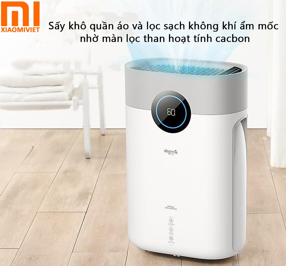 sấy khô quần áo và lọc sạch không khí ẩm mốc nhờ màn lọc than hoạt tính cacbon