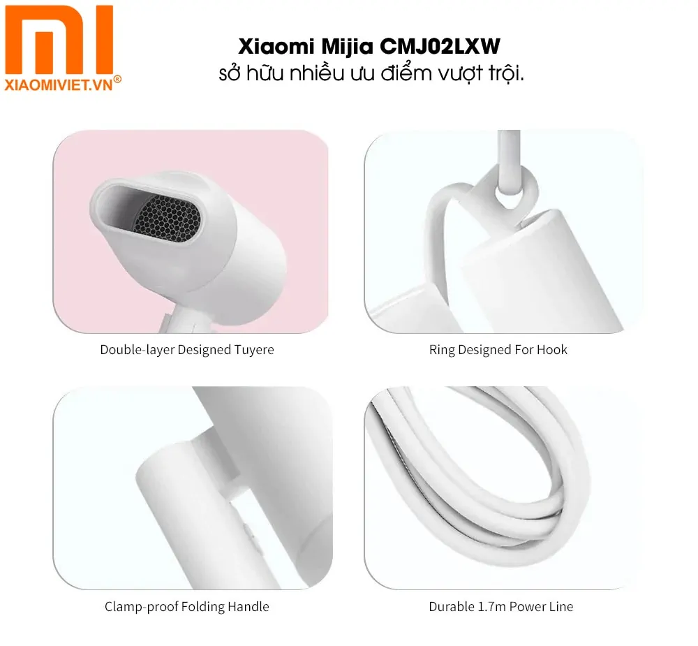 Máy sấy tóc bổ sung ion âm Xiaomi Mijia Xiaomi Mijia CMJ02LXW sở hữu nhiều ưu điểm vượt trội