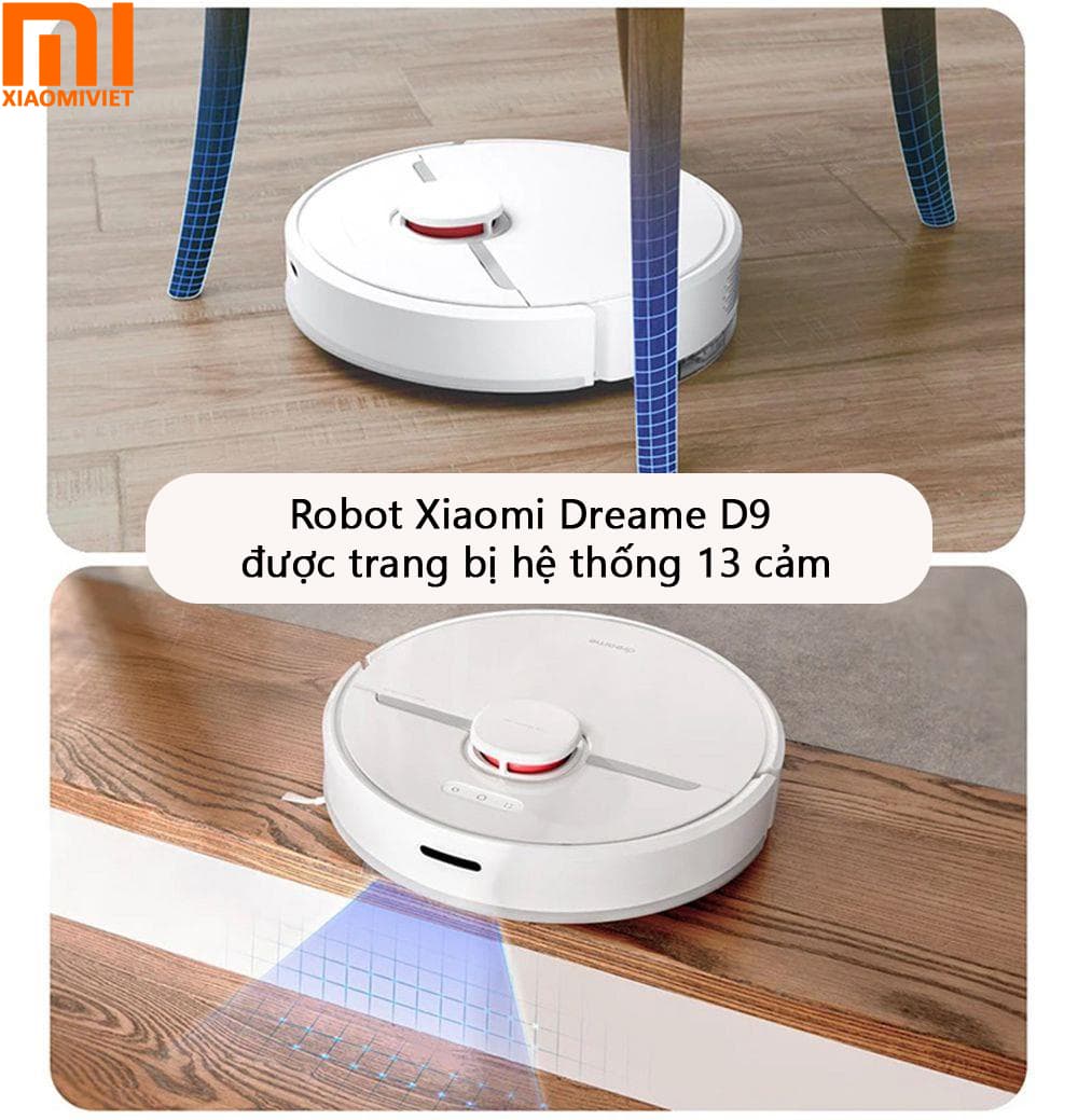 Robot hút bụi lau nhà Xiaomi Dreame D9 - Bản Quốc Tế Robot Xiaomi Dreame D9 được trang bị hệ thống 13 cảm quanh thân