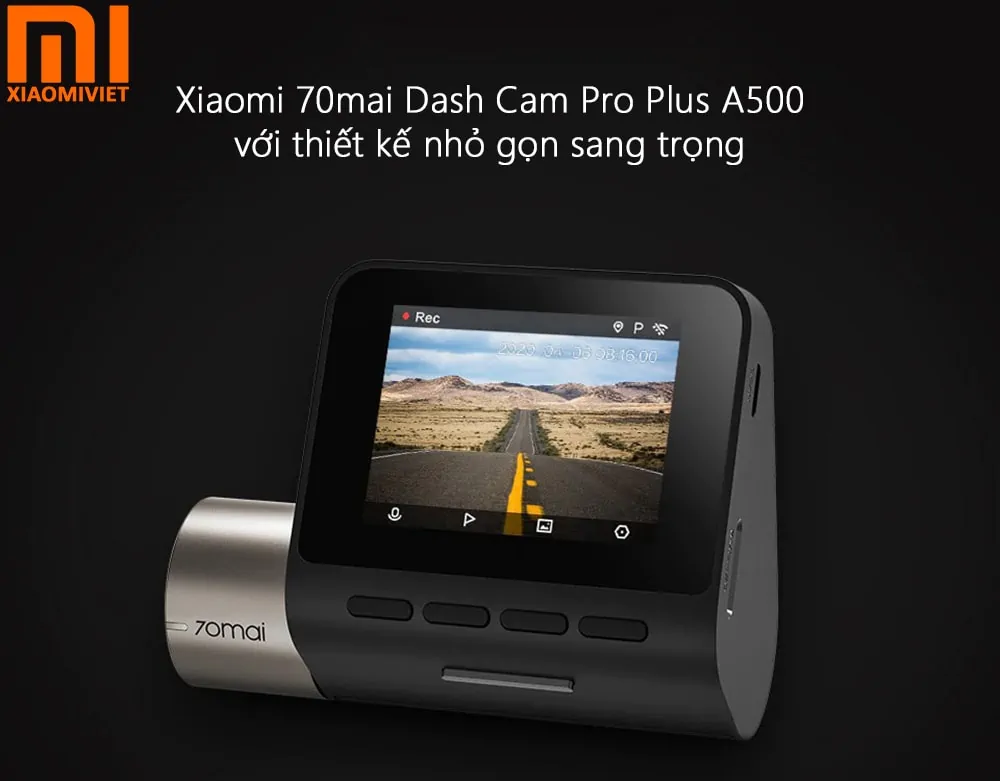Camera hành trình 70mai Dash Cam Pro Plus A500 chuẩn 2K - Bản quốc tế Xiaomi 70mai Dash Cam Pro Plus A500 với thiết kế nhỏ gọn sang trọng