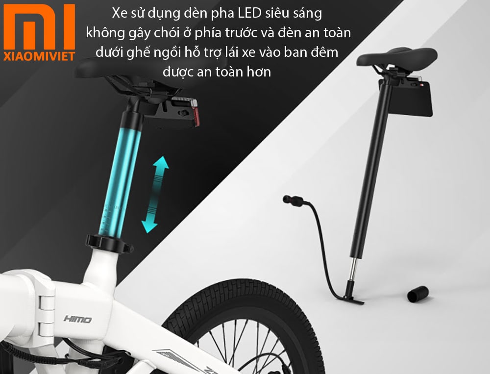 Xe Đạp Điện Trợ Lực Xiaomi Himo Z20 - Quốc tế 2023 - Chế độ điện và trợ lực Trang bị đèn sau an toàn khi lái xe vào ban đêm