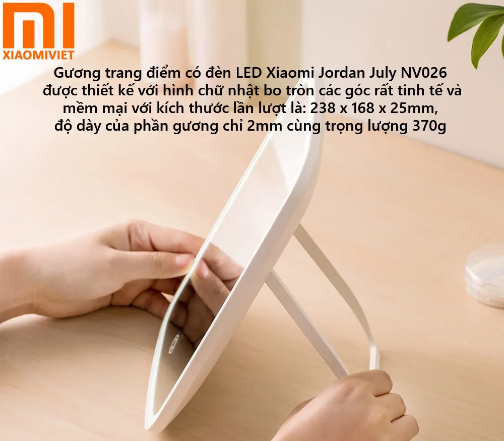 Gương trang điểm có đèn LED Xiaomi Jordan July NV026 có thiết kế tinh tế nhỏ gọn