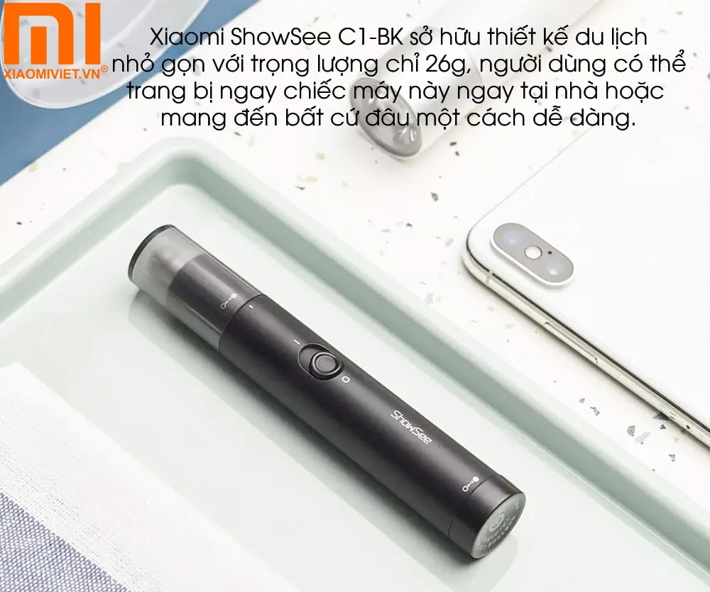 Máy cắt lông mũi Xiaomi ShowSee C1-BK Xiaomi ShowSee C1-BK sở hữu thiết kế nhỏ nhắn