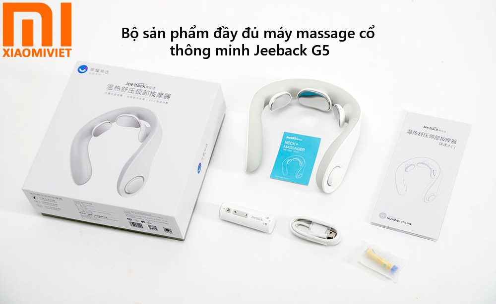 Máy massage cổ thông minh Jeeback G5 Bộ sản phẩm đầy đủ máy massage cổ thông minh Jeeback G5