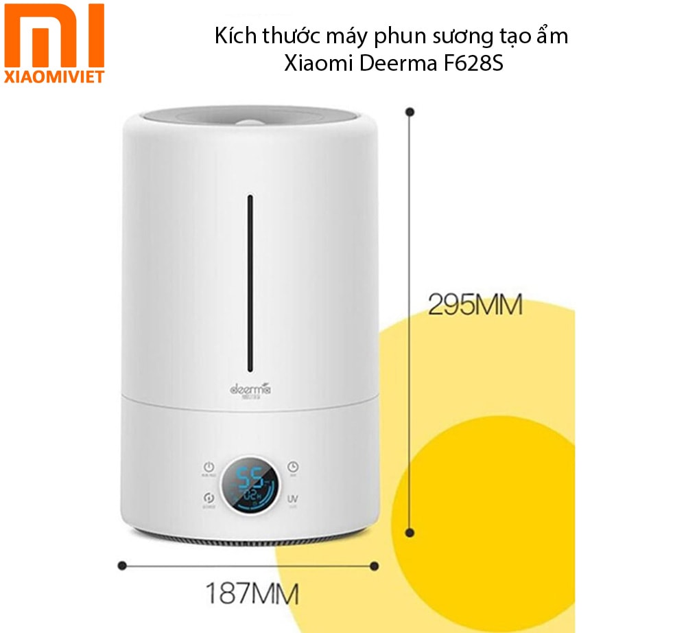 Kích thước máy phun sương tạo ẩm phun sương Xiaomi Deerma F628S
