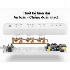 Ổ cắm điện Xiaomi Power Strip (3 cổng 3 USB) – XMCXB01QM (15W)