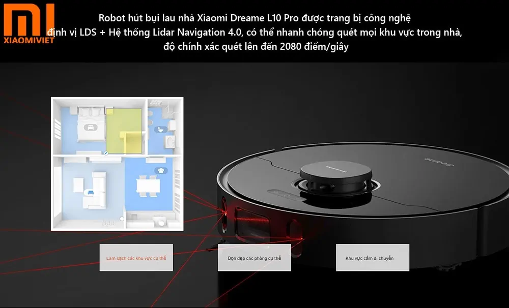Xiaomi Dreame L10 Pro trang bị hệ thống quét tiên tiến