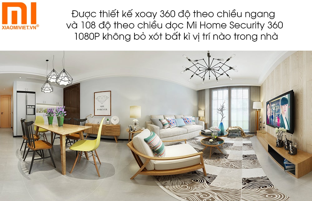 Camera Xiaomi Mi Home Security 360 1080P BHR4885GL cho quan sát góc rộng