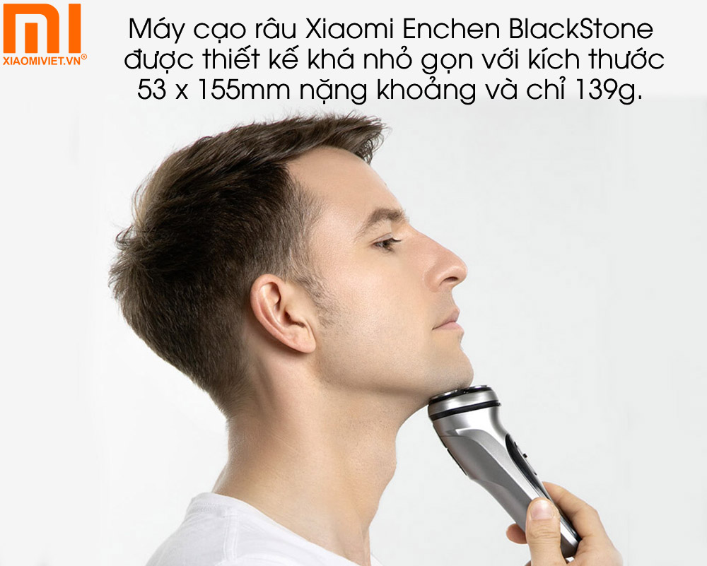 Bộ sản phẩm Máy cạo râu Enchen BlackStone sở hữu thiết kế nhỏ gọn, chắc tay